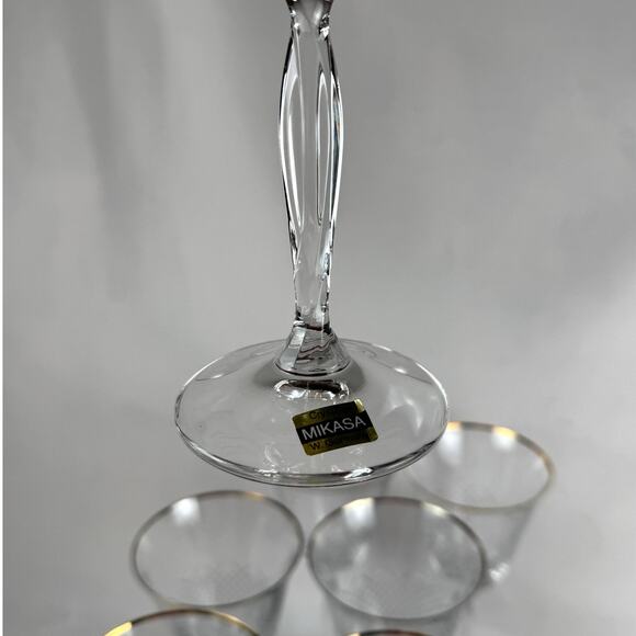 Mikasa Cut Crystal Cathay Choice Stem Water Wine Goblet Set Of 7 - Picture 5 of 6